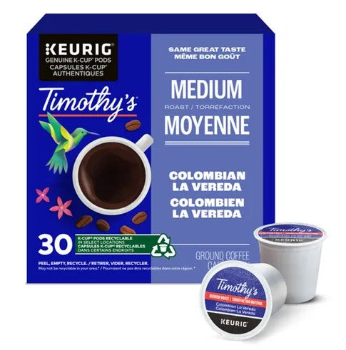 Coffee K-Cup Timothy Medium Roast 30 Pack